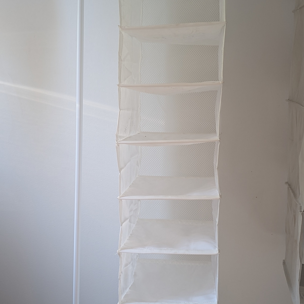 White Closet Organizer with Fixed Shelves